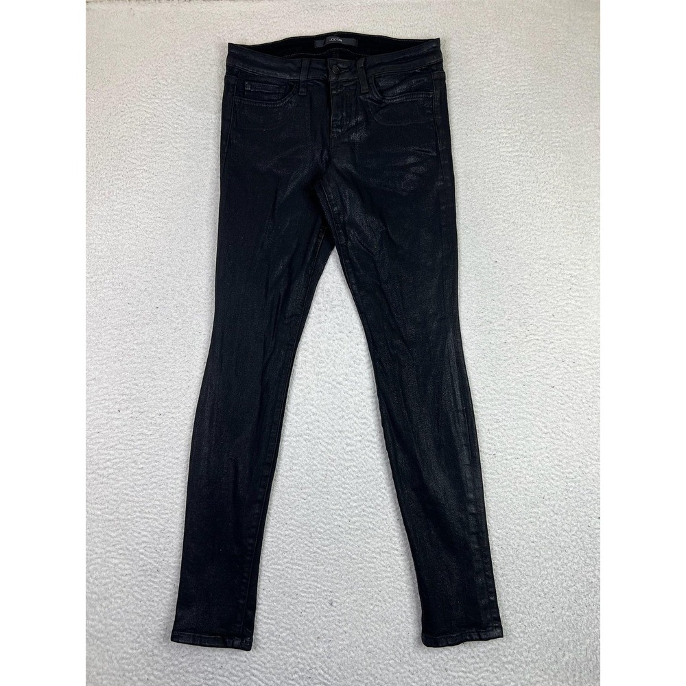 Joe's Jeans Skinny Jeans Womens 28 Black Coated Mid Rise Stretch Denim Dark Wash
